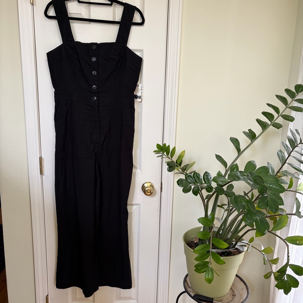 NWT Anthropologie Maueve Black Colette Wide leg Jumpsuit 12 - Picture 3 of 8